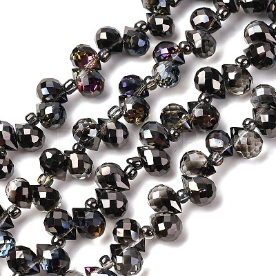 Transparent Electroplate Glass Beads Strands EGLA-F152A-FR07-1