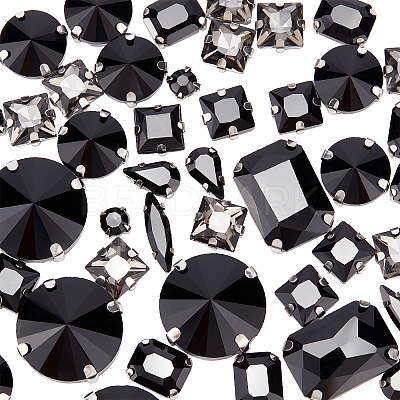 100Pcs 10 Style Sew on Rhinestone RGLA-PH0001-15-1