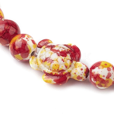 Synthetic Dyed Turquoise Beaded Stretch Bracelets for Women Men BJEW-JB11549-1