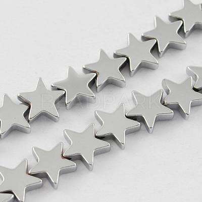 Non-magnetic Synthetic Hematite Beads Strands G-Q887-6x6mm-7-1
