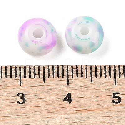 Opaque Spray Painted Glass Beads X1-GLAA-G118-01G-1