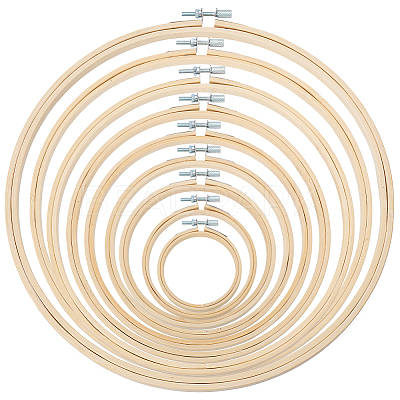 9Pcs 9 Styles Bamboo Embroidery Hoops DIY-GO0003-09-1