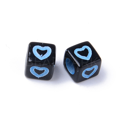 Opaque Black Acrylic European Beads MACR-S273-51B-02-1