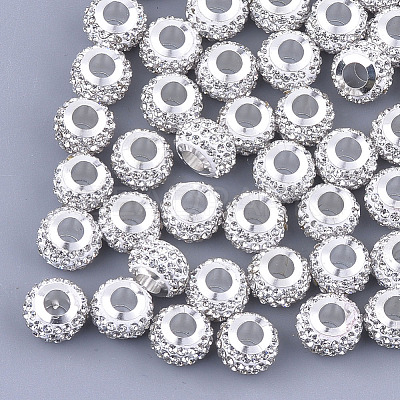 Polymer Clay Rhinestones European Beads FPDL-T001-02F-1