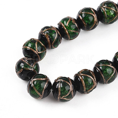 Handmade Gold Sand Lampwork Beads LAMP-N026-01B-1