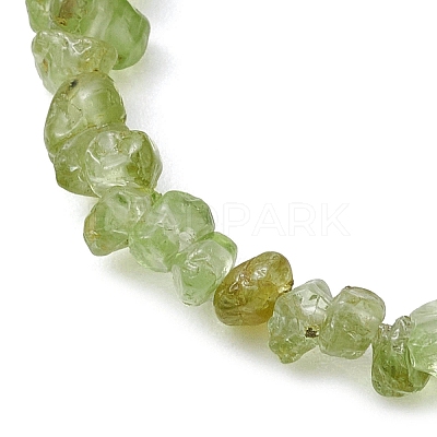 Natural Peridot Anklets AJEW-AN00592-09-1