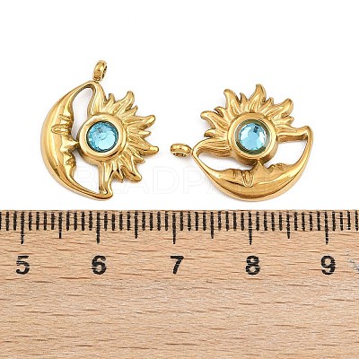 304 Stainless Steel Rhinestone Pendants STAS-Z166-24G-12-1