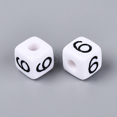 Opaque Acrylic European Large Hole Beads SACR-N020-01B-07-1