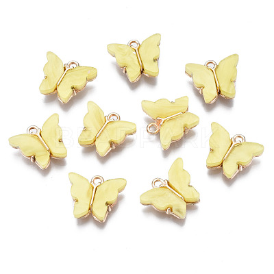 Alloy Acrylic Pendants ENAM-R136-01D-1