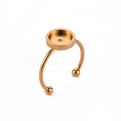 201 Stainless Steel Cuff Ring Findings STAS-S080-042C-G-1