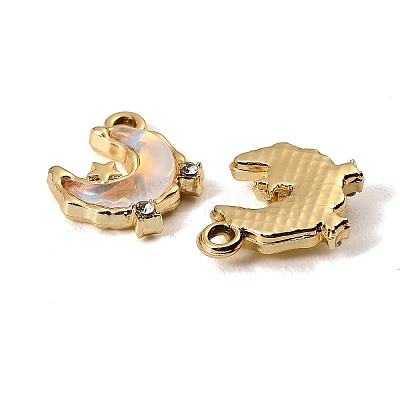 UV Plating Alloy Glass Pendants FIND-K032-40G-1