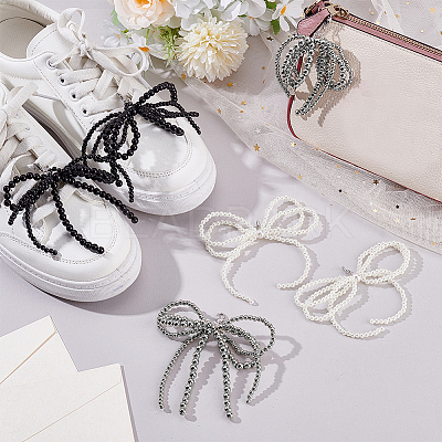 6Pcs 3 Styles Plastic Bowknot Shoe Decorations FIND-PH0024-67-1