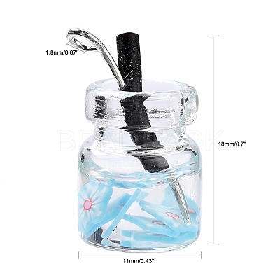 Glass Bottle Pendants X-GLAA-S181-04-1