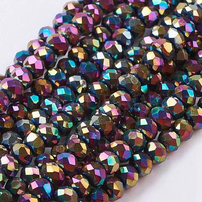 Faceted Rondelle Electroplate Glass Bead Strands X-EGLA-D020-3x2mm-74-1