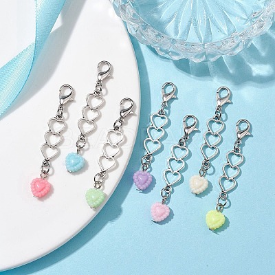 Heart Acrylic Pendant Decorations HJEW-JM01881-1