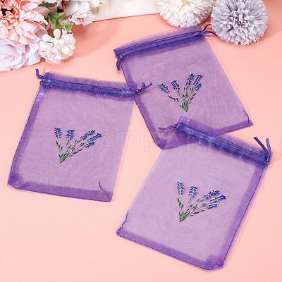 20Pcs Polyester Mesh Sachet Packing Drawstring Bgas ABAG-TA0002-20C-1