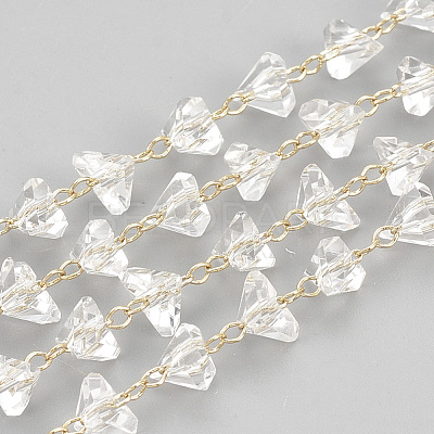 Handmade Glass Beaded Chains CHC-S004-04G-1