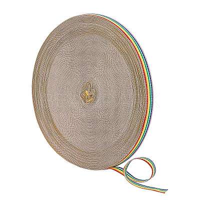 Flat Striped Grosgrain Polyester Ribbons EC-WH0003-13-B01-1