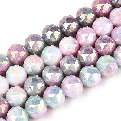 Anti-Tarnish Electroplate Glass Beads Strands GLAA-N010-10mm-09-1