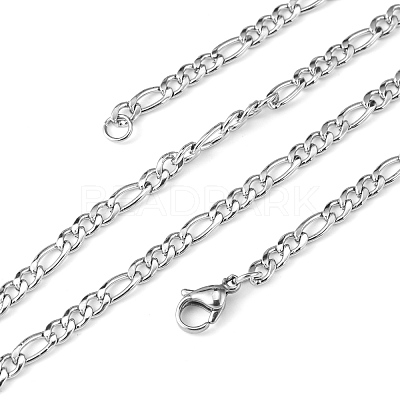 Non-Tarnish Figaro Chain Necklace for Men X-NJEW-F027-03-1mm-1