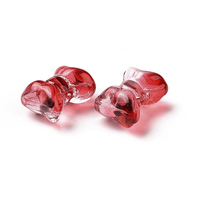 Transparent Spray Painted Glass Beads X-GLAA-I050-11-1