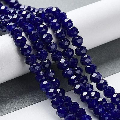Baking Paint Imitation Jade Glass Bead Strands DGLA-A034-J6MM-A33-1