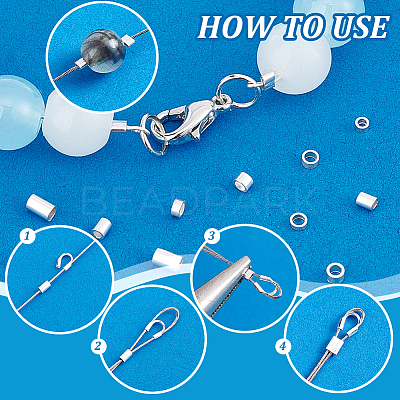 90pcs 6 Styles 925 Sterling Silver Tube Beads STER-PH0002-54-1