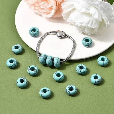 Synthetic Turquoise European Large Hole Beads X-G-Q442-15-1