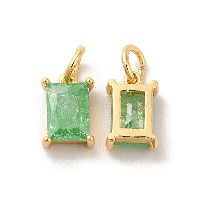 Real 18K Gold Plated Brass Micro Pave Cubic Zirconia Pendants KK-M243-08G-03-1