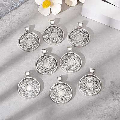 Tibetan Style Alloy Pendant Cabochon Settings TIBE-R295-055AS-FF-1