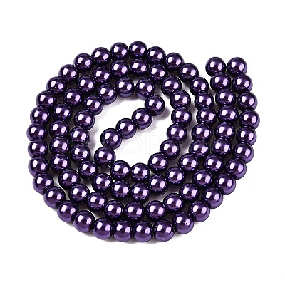Baking Paint Pearlized Glass Pearl Round Bead Strands HY-Q003-4mm-20-1