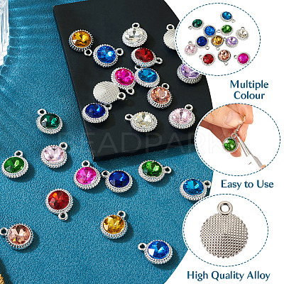 24Pcs 12 Colors K5 Glass Pendants FIND-TA0007-92P-1
