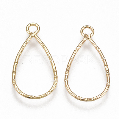 Brass Open Back Bezel Pendants X-KK-S350-099G-1