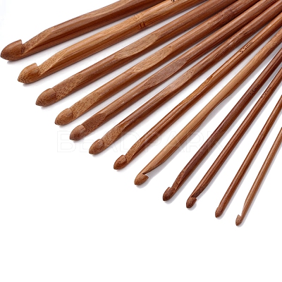 12Pcs Carbonized Bamboo Knitting Needles PW-WG37861-01-1