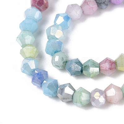 Ombre Effect Dyed Glass Beads Strands GLAA-T025-4mm-09K-1