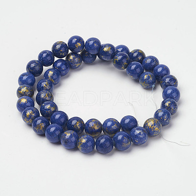 Natural Mashan Jade Beads Strands X-G-P232-01-G-6mm-1