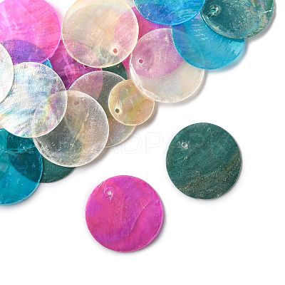 20Pcs 5 Styles Natural Capiz Shell Pendants SSHEL-FS0001-07-1