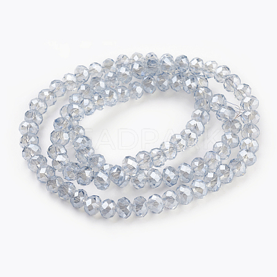 Electroplate Glass Beads Strands X-GLAA-K027-PL-A02-1