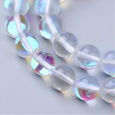 Synthetic Moonstone Beads Strands G-R375-8mm-B13-1