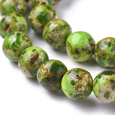 Assembled Synthetic Turquoise and Imperial Jasper Beads Strands G-D0006-C02-8mm-03-1