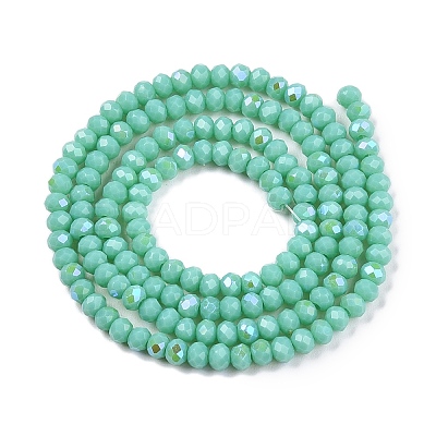 Electroplate Opaque Solid Color Glass Beads Strands EGLA-A044-P2mm-L14-1