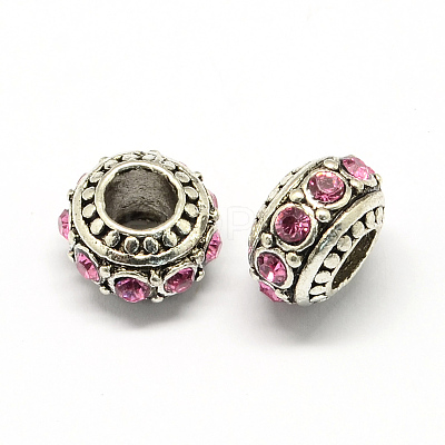 Alloy Rhinestone European Beads MPDL-R036-01J-1