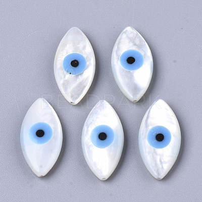 Natural White Shell Mother of Pearl Shell Beads SSHEL-N034-56D-01-1