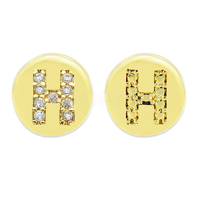 Brass Micro Pave Clear Cubic Zirconia Beads KK-T030-LA843-HX3-1