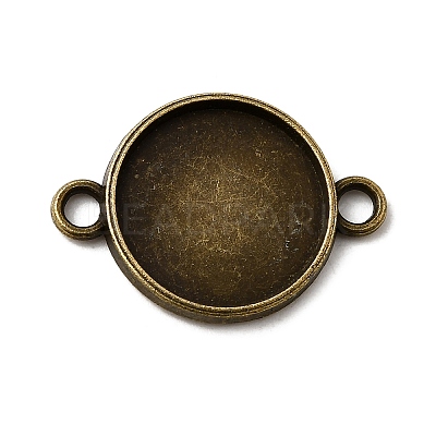 Flat Round Alloy Cabochon Connector Settings X-PALLOY-N0087-03AB-NF-1