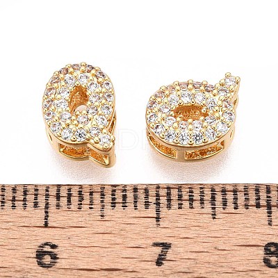 Brass Micro Pave Clear Cubic Zirconia Beads KK-T071-17G-Q-1