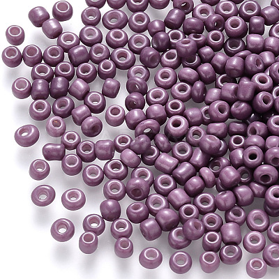6/0 Baking Paint Glass Round Seed Beads SEED-S036-01C-18-1