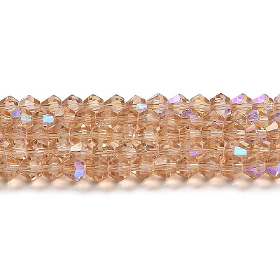 Transparent Electroplate Glass Beads Strands GLAA-F029-4mm-D12-1