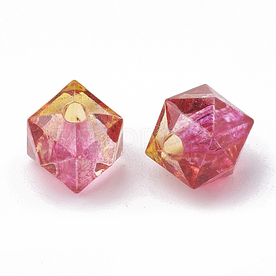 Two Tone Transparent Spray Painted Acrylic Bead X-ACRP-T005-26D-1