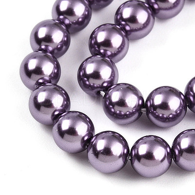 Baking Paint Pearlized Glass Pearl Bead Strands HY-N002-5mm-A14-1